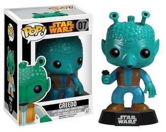 Pop! Vinyl Star Wars Greedo figure in black box, 2015 release, featuring collectible Ralphie's Funhouse branding.