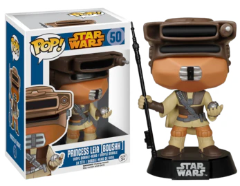 Pop! Vinyl Star Wars Princess Leia (Boushh) figure from 2015 release, detailed collectible toy with distinctive costume.