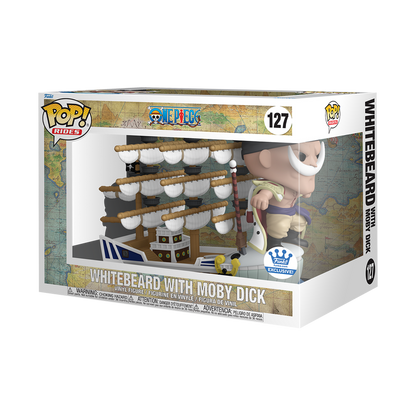 Funko Pop! Deluxe Whitebeard with Moby Dick from One Piece, Funko Shop exclusive, featuring detailed Whitebeard figure and ship accessory.
