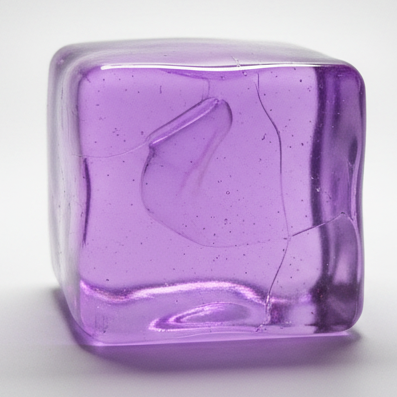 Purple Wannabe Nice Cube by Ralphie's Funhouse, a super slow-rising squishy stress relief toy with a soft, textured surface.