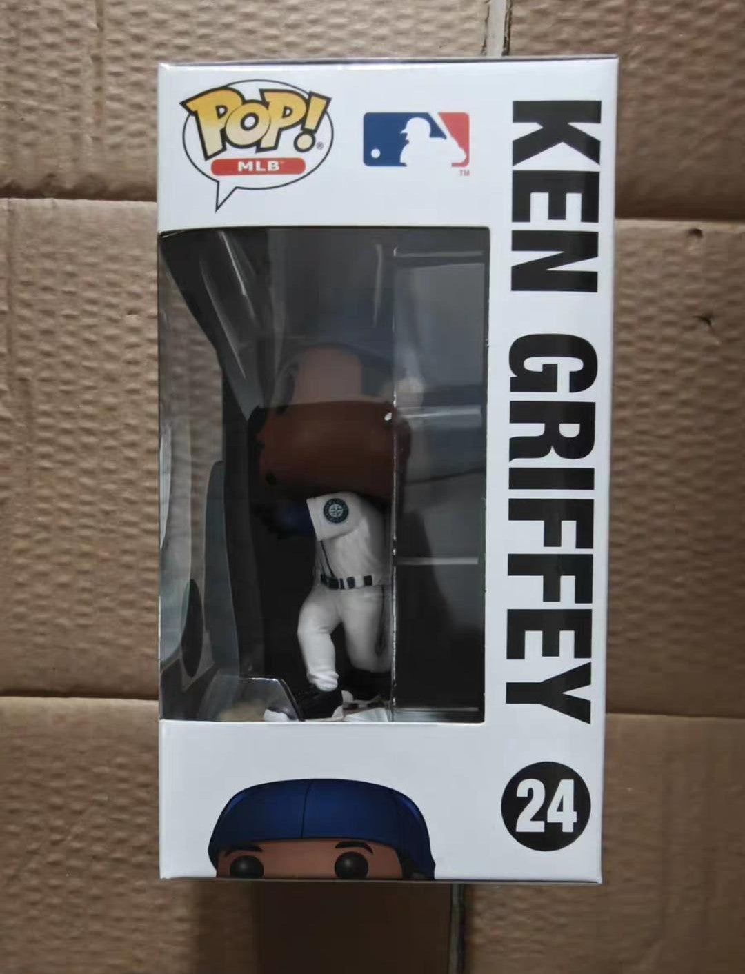 Rare Pop! MLB Seattle Mariners Ken Griffey Jr. error box figure at Safeco Field, collectible toy from Ralphie's Funhouse.