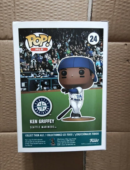 Rare Pop! MLB Seattle Mariners Ken Griffey Jr. rookie error box collectible by Ralphie's Funhouse featuring a unique box design.