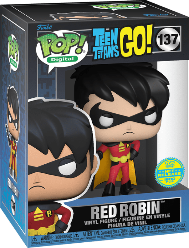 Red Robin plush toy from Ralphie's Funhouse, featuring a vibrant red bird with detailed feathers and expressive eyes.