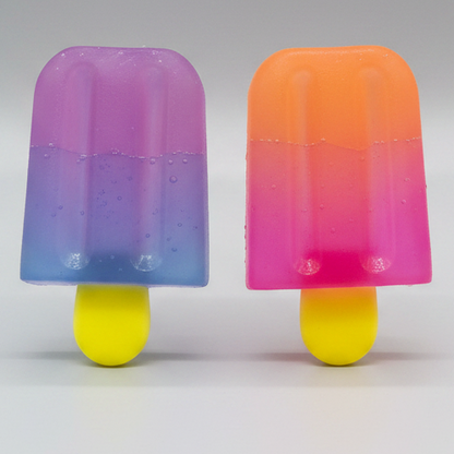 Set of two Ralphie's Funhouse gelatin ice cream popsicles, colorful and squishy, ideal for kids' play and sensory fun.
