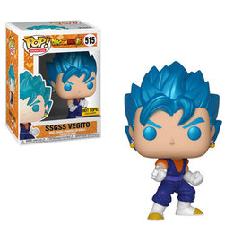 Metallic SSGSS Vegito figure from Ralphie's Funhouse, Hot Topic exclusive, with detailed armor and vibrant colors.