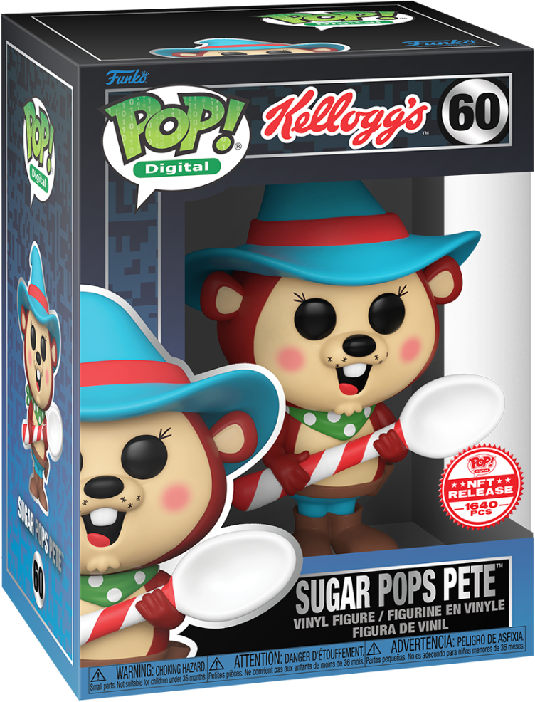 Colorful Sugar Pops Pete toy from Ralphie's Funhouse featuring a fun, cartoon-style character with bright, playful design.