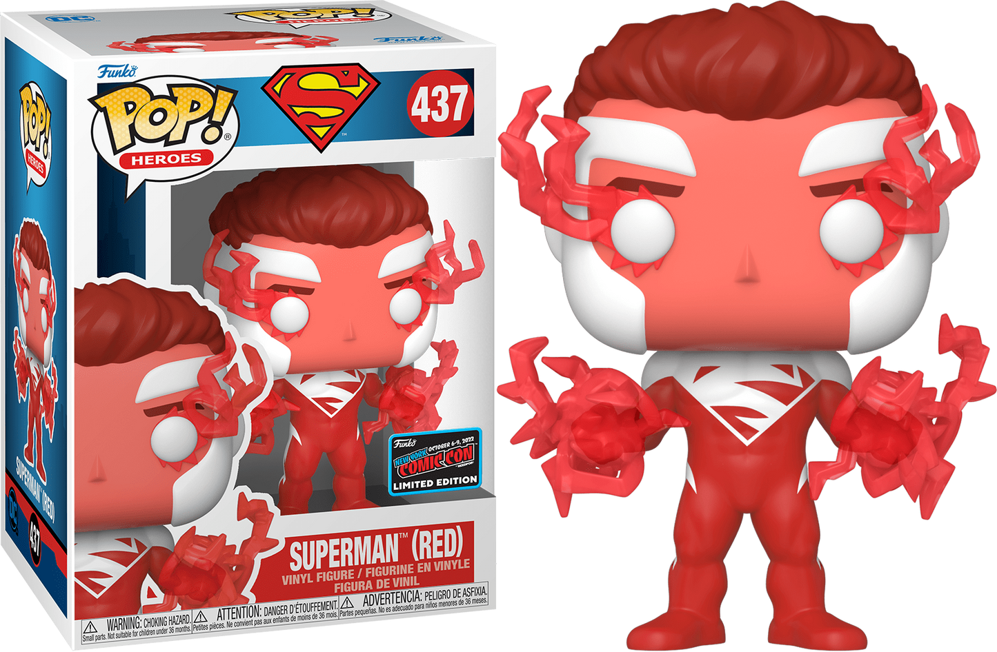 Red Superman plush toy from Ralphie's Funhouse featuring a classic superhero costume and iconic cape.