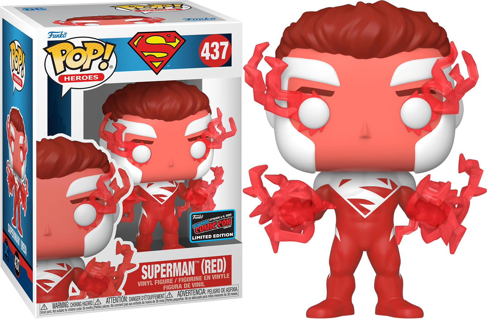 Red Superman plush toy from Ralphie's Funhouse featuring a classic superhero costume and iconic cape.