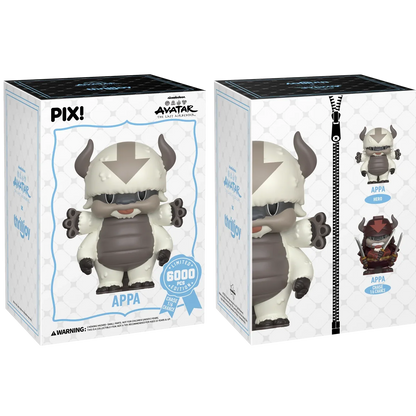 Appa vinyl figure from Avatar The Last Airbender by Ralphie's Funhouse, detailed PIX collectible with chase variant chance.