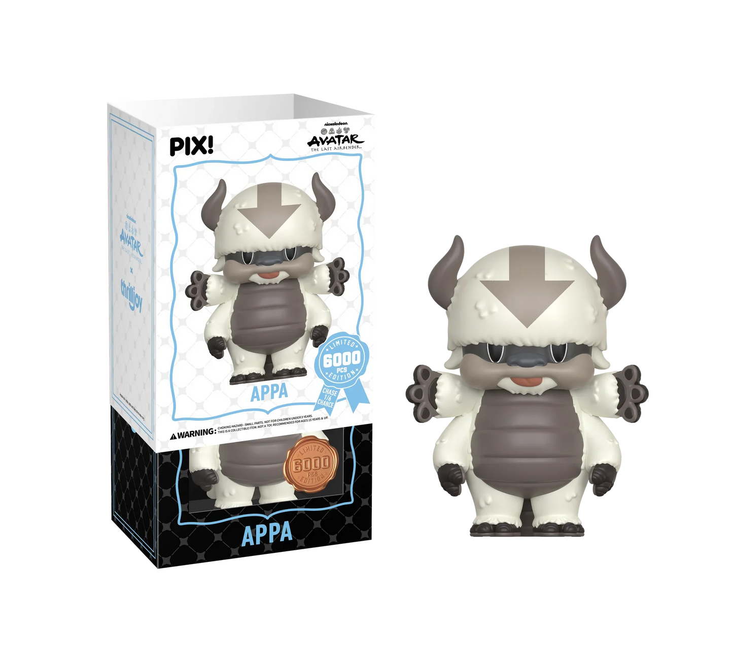 Avatar The Last Airbender Appa PIX vinyl figure by Ralphie's Funhouse, detailed 6-inch collectible with chase variant chance.