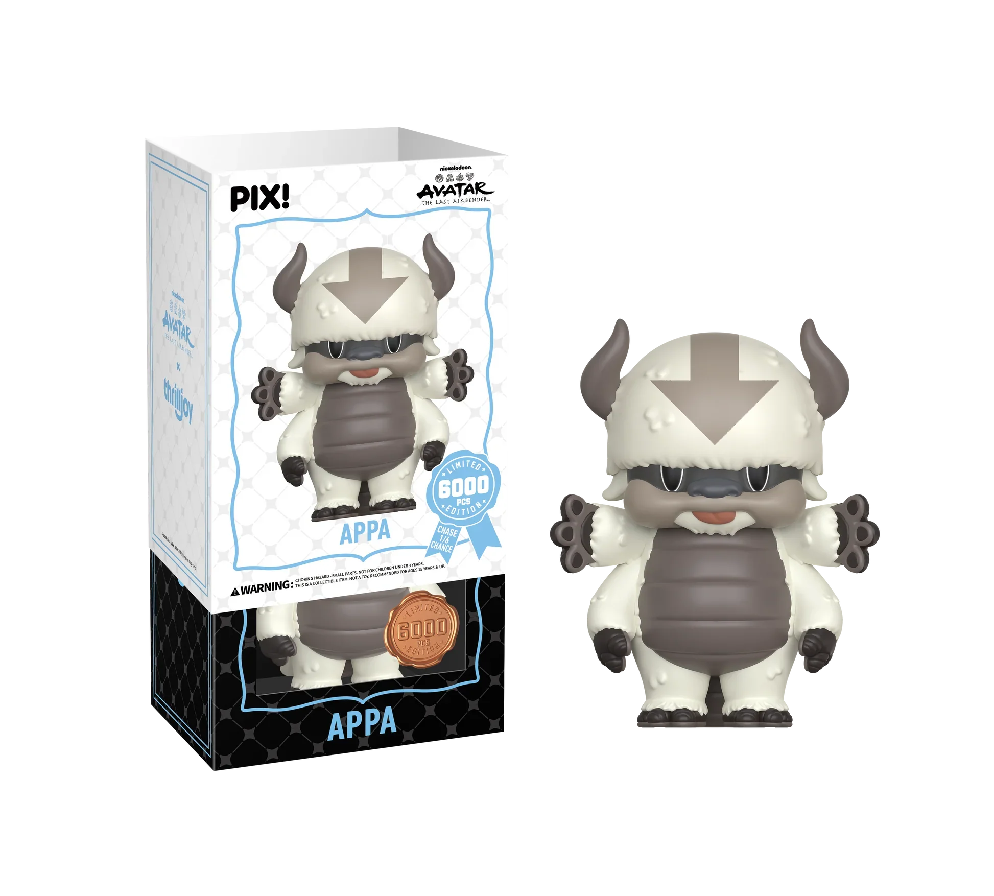 Avatar The Last Airbender Appa PIX vinyl figure by Ralphie's Funhouse, detailed 6-inch collectible with chase variant chance.