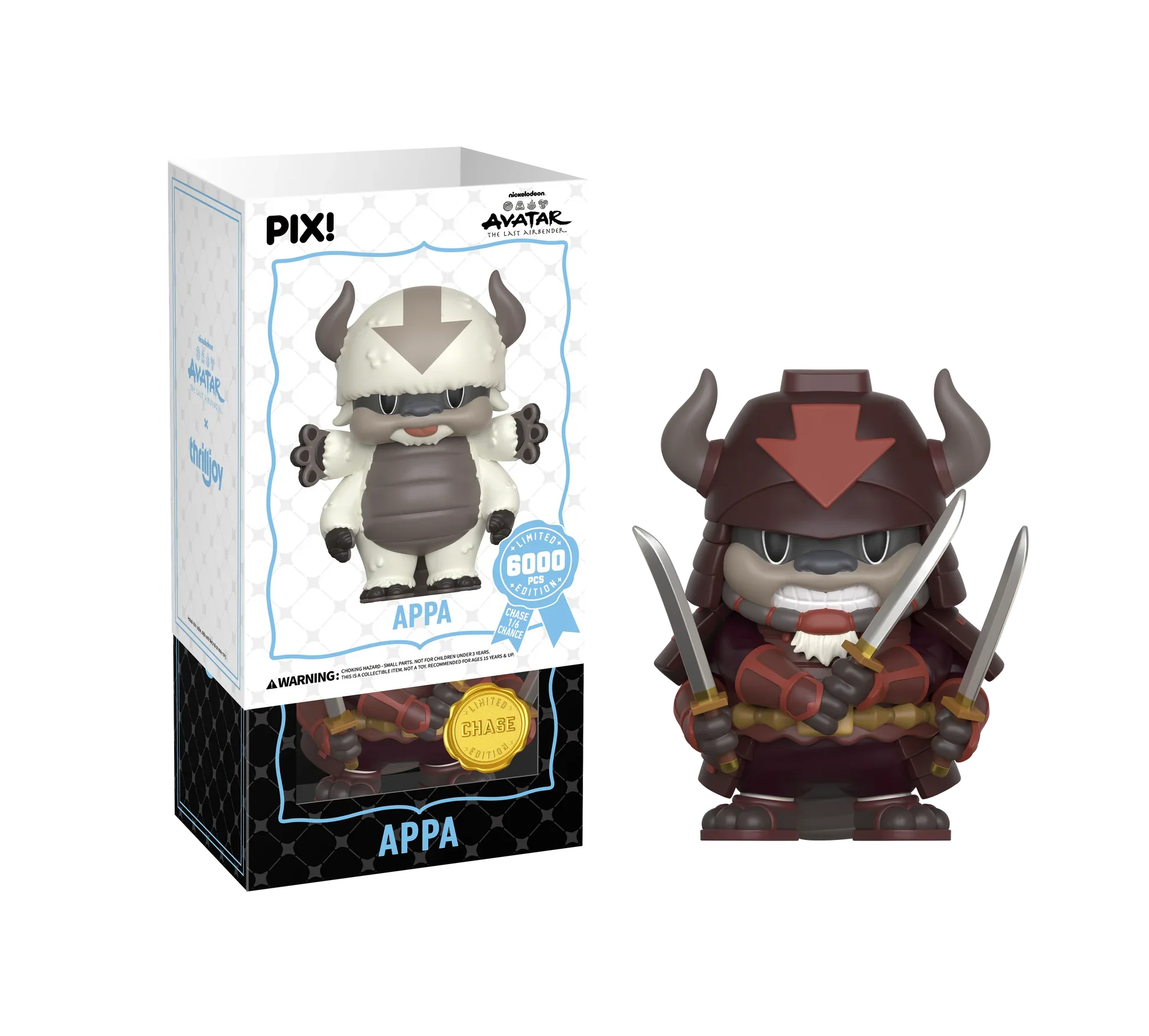 Avatar The Last Airbender Appa PIX vinyl figure by Ralphie's Funhouse, detailed white and blue Airbender character collectible.