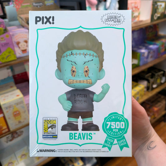 Beavis vinyl figure from Ralphie's Funhouse, inspired by MTV's Beavis and Butt-Head, detailed PIX collectible toy.