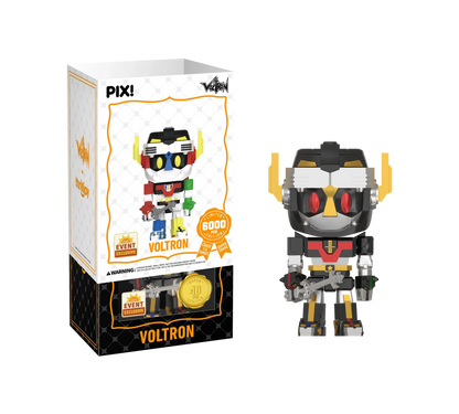 Ralphie's Funhouse exclusive Voltron Defender of the Universe PIX vinyl figure, detailed design, with a rare chase variant.