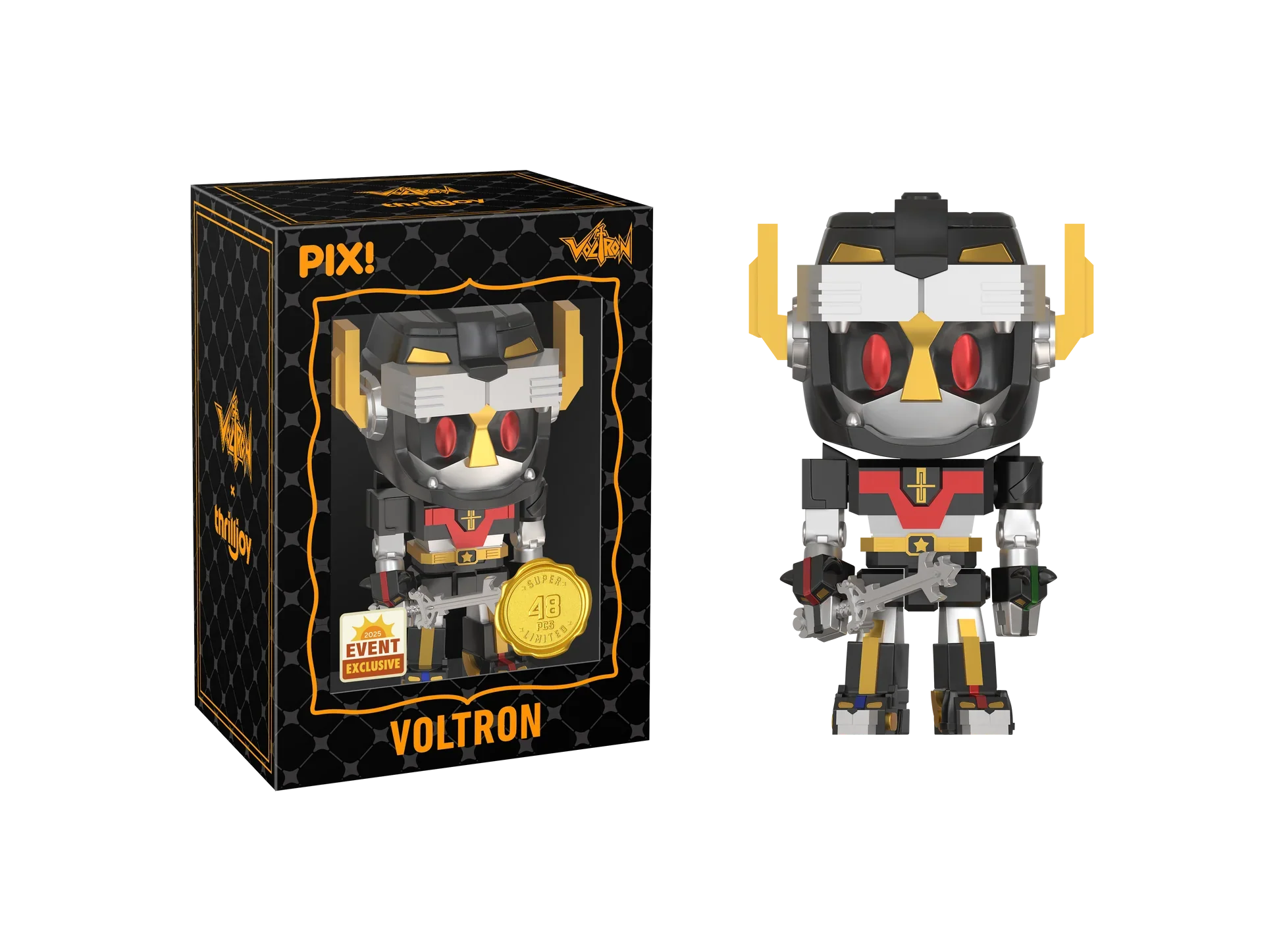 Ralphie's Funhouse exclusive Voltron Defender of the Universe PIX vinyl figure with detailed robot design and vibrant colors.