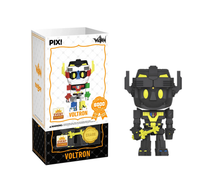 Thrilljoy exclusive Voltron Defender of the Universe PIX vinyl figure by Ralphie's Funhouse, featuring detailed robot design and vibrant colors.