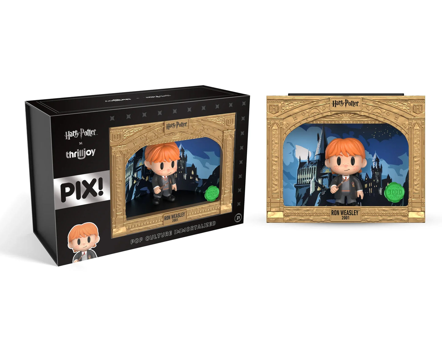Ron Weasley vinyl figure from Harry Potter and the Wizarding World by Ralphie's Funhouse, with classic PIX design and collectible details.
