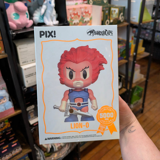 Thundercats Lion-O PIX vinyl figure by Ralphie's Funhouse, detailed design, standing pose, with vibrant colors and collectible appeal