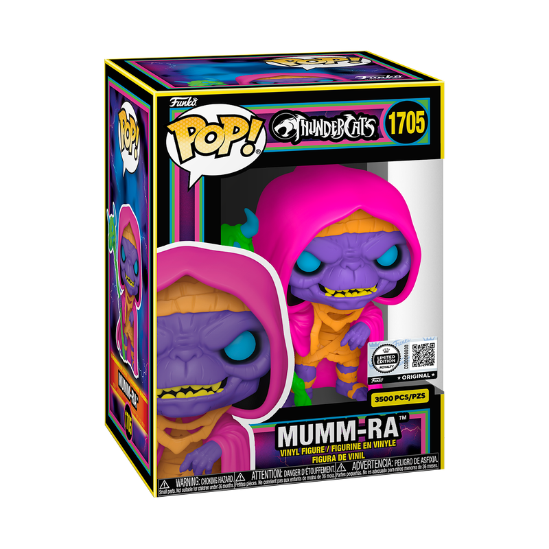 Mumm-Ra Thundercats Pop! figure with black light effect in protective plastic case, collectible toy from Ralphie's Funhouse.