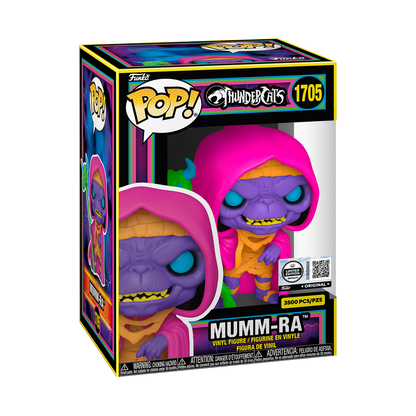 Mumm-Ra Thundercats Pop! figure with black light effect in protective plastic case, collectible toy from Ralphie's Funhouse.