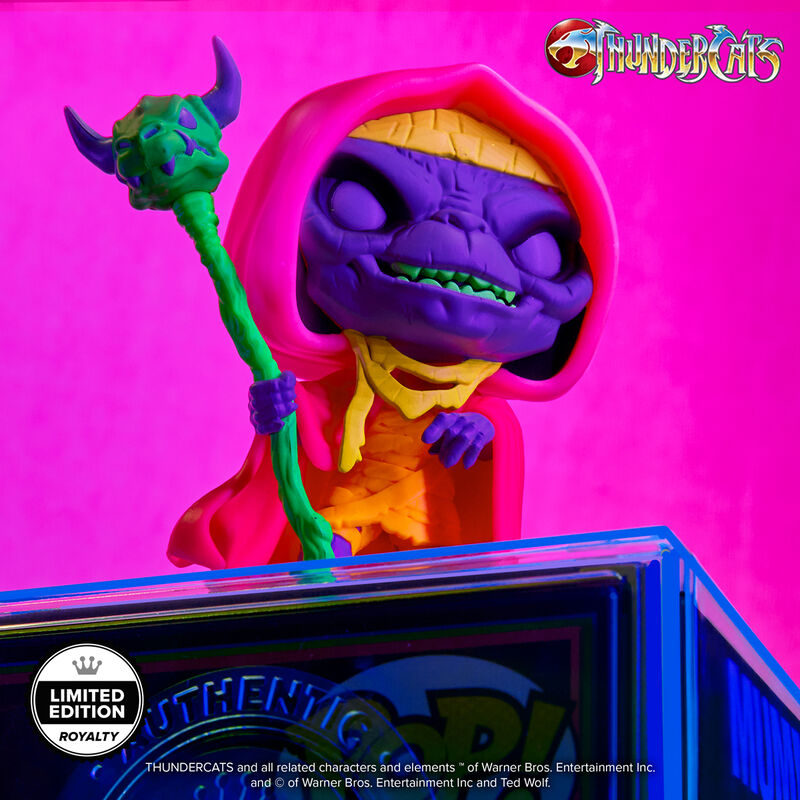 Mumm-Ra Thundercats Pop! vinyl figure with black light effect in protective display case, collectible figure by Ralphie's Funhouse