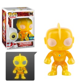 Ultraman glow-in-the-dark figure by Ralphie's Funhouse, SDCC exclusive collectible with vibrant details and dynamic pose.