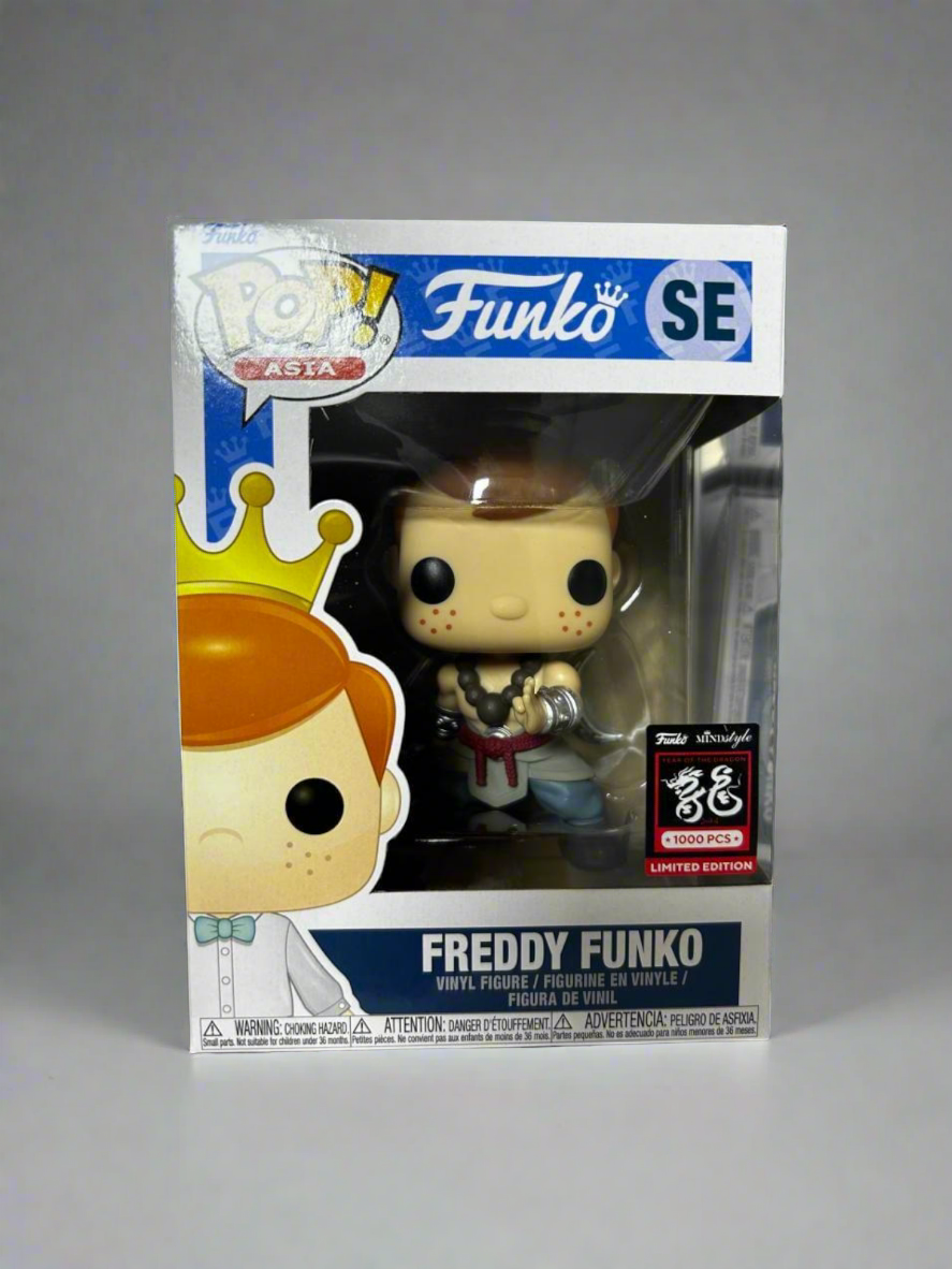 Pop! Asia Freddy Funko as Ru Zhi Shen figure with Pop Armor, collectible figure from Ralphie's Funhouse, unreleased and discontinued.