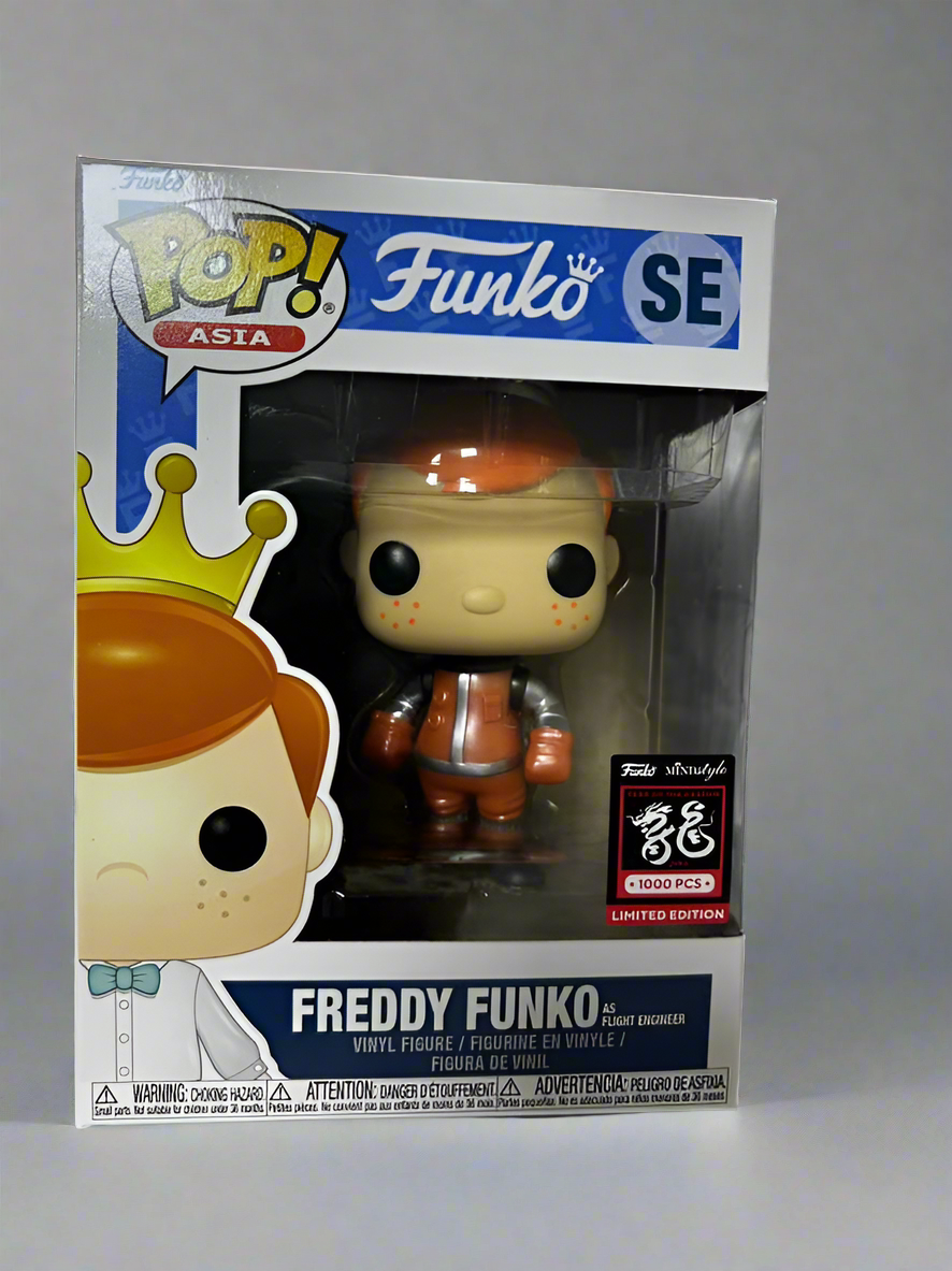 Unreleased Pop! Asia Freddy Funko as Flight Engineer with Pop Armor by Ralphie's Funhouse, LE1000 collectible figure.