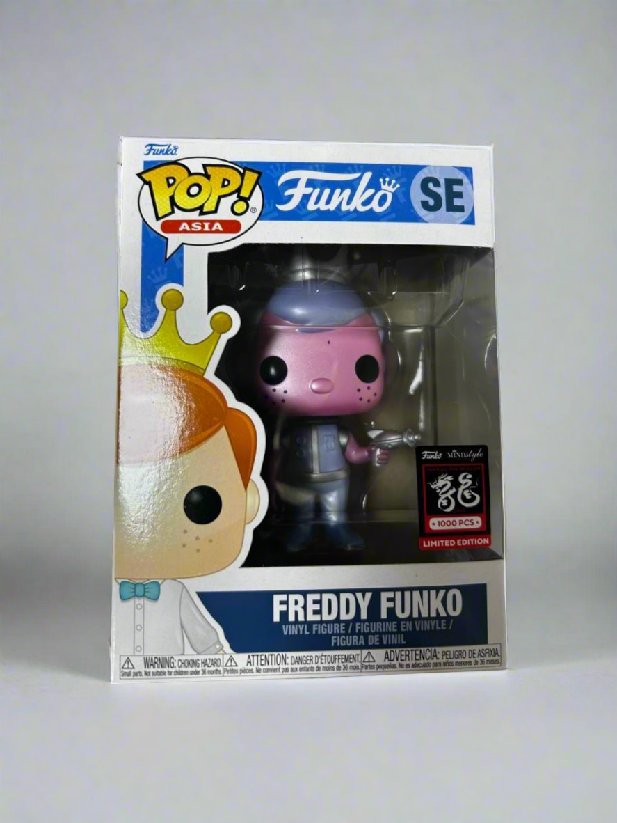 Unreleased Pop! Asia Freddy Funko as MMC Pilot figure by Ralphie's Funhouse with Pop Armor, limited edition LE1000, collectible toy