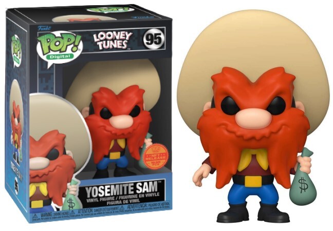 Yosemite Sam cartoon character figure from Ralphie's Funhouse, colorful toy with exaggerated features and classic Western outfit.