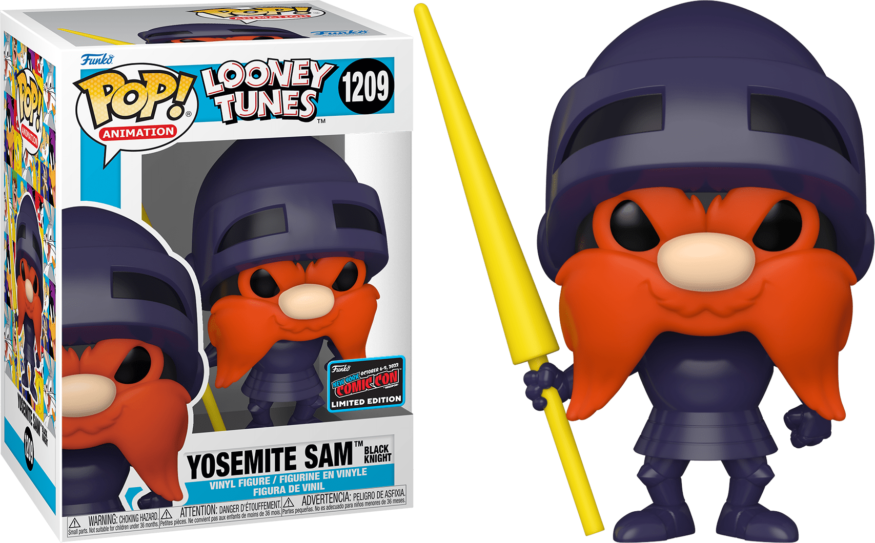 Yosemite Sam (Black Knight) plush toy from Ralphie's Funhouse featuring classic cartoon character with black knight attire