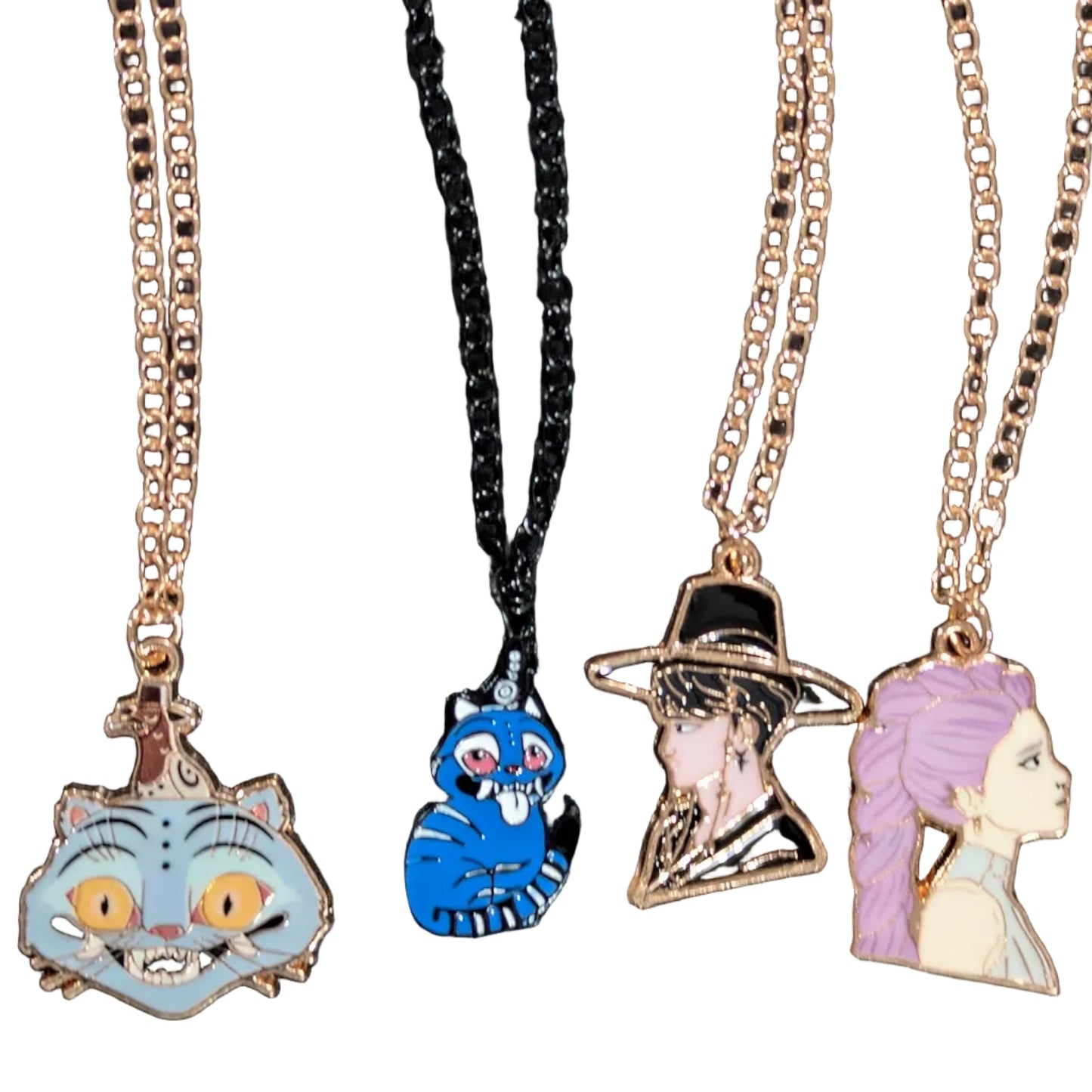 K-POP DEMON HUNTERS enamel pendant necklace featuring character icon design by Ralphie's Funhouse.