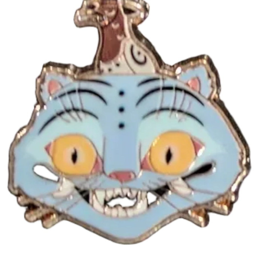 K-POP Demon Hunters enamel pendant necklace featuring character icon from Ralphie's Funhouse, with a derpy smile design.