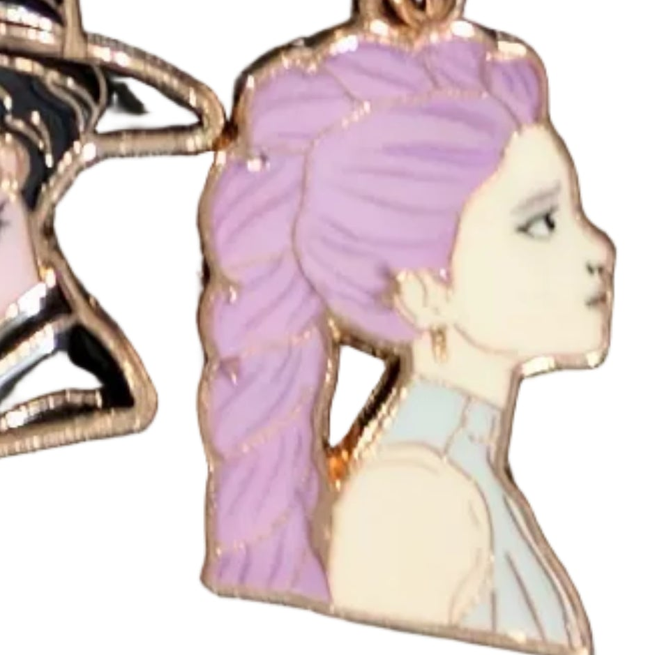 K-POP Demon Hunters enamel pendant necklace featuring character icon design, in Ralphie's Funhouse collection.