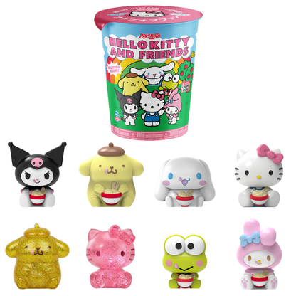 Funmaker Inc. ROKIMOTO x Hello Kitty Series #1 collectible figure in sealed blind cup by Ralphie's Funhouse, arriving Fall 2026.