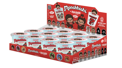 Blind box toy from Ralphie's Funhouse featuring Funmaker Inc. ROKIMOTO x Monchhichi Series #1, sealed and arriving summer 2026.
