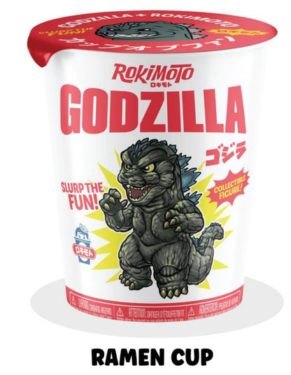 Sealed Funmaker Inc. ROKIMOTO x Godzilla blind cup featuring Godzilla design, in stock, from Ralphie's Funhouse.