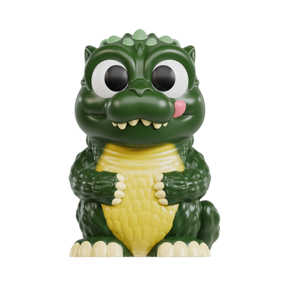 Sealed Ralphie's Funhouse ROKIMOTO x Godzilla blind cup featuring collectible design from Funmaker Inc.