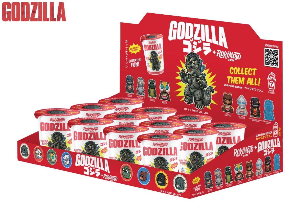 Sealed Funmaker Inc. ROKIMOTO x Godzilla blind cup featuring Godzilla design, in stock, from Ralphie's Funhouse.