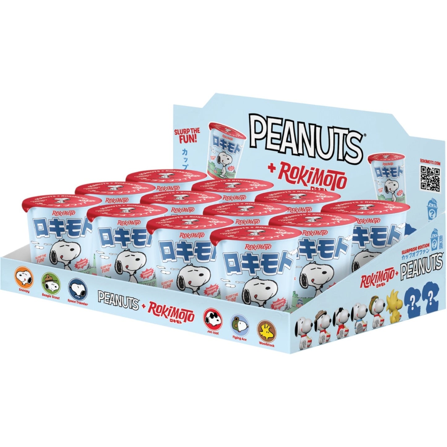 Sealed Ralphie's Funhouse ROKIMOTO x Peanuts blind cup featuring Peanuts characters, collectible toy with colorful design.