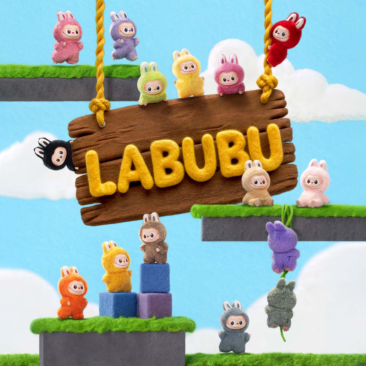 Sealed blind box featuring Ralphie's Funhouse Labubu pin for love with customizable letter options, in stock and ready for collection.