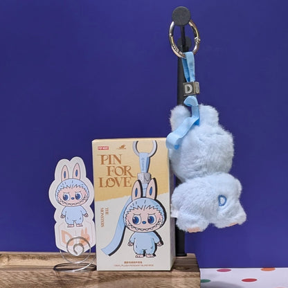 Sealed blind box featuring Ralphie's Funhouse Labubu Pin for Love, with customizable letter options from Popmart.