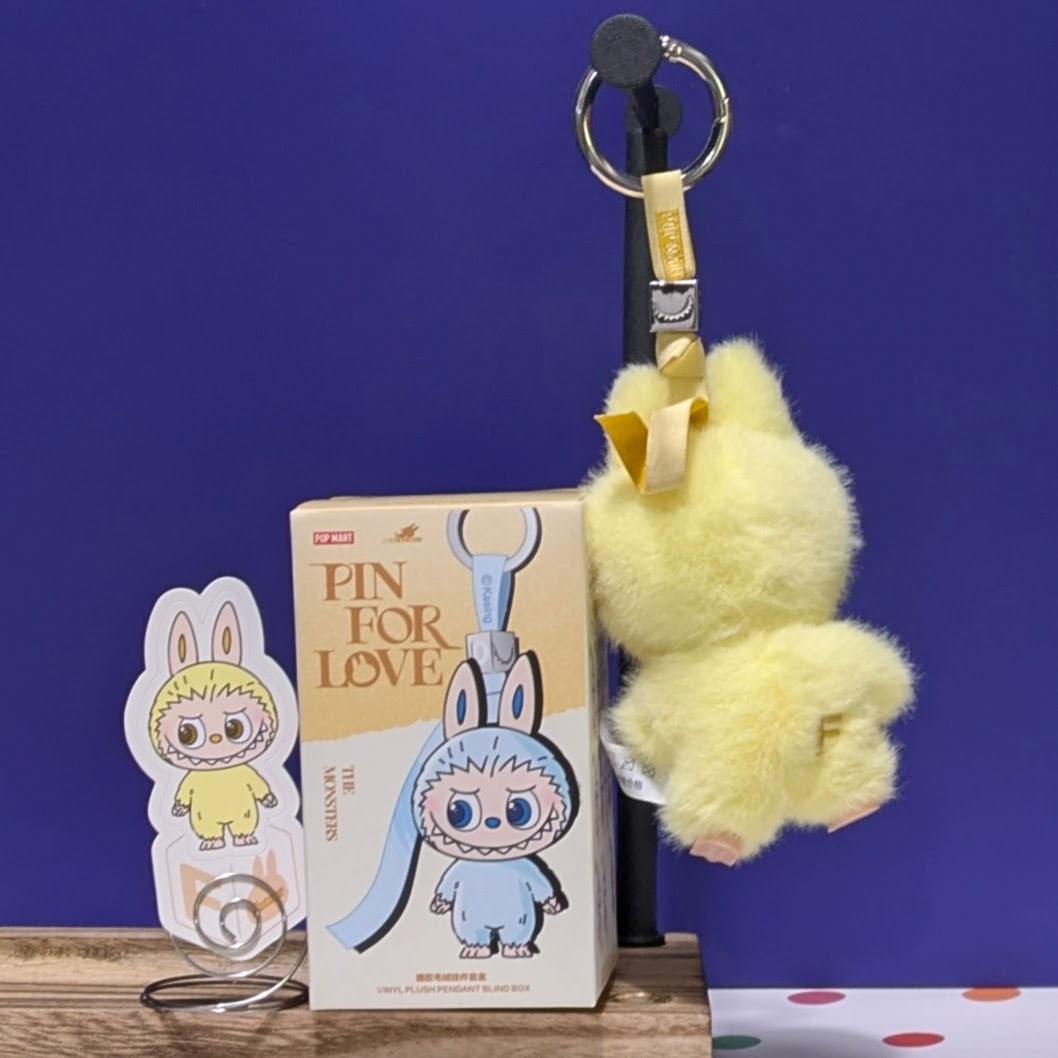 Sealed blind box featuring Ralphie's Funhouse Labubu Pin for Love with customizable letter options, perfect for collection or display.