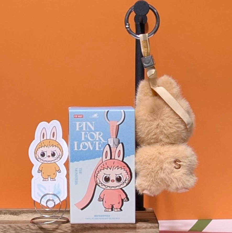 Sealed blind box featuring Ralphie's Funhouse Labubu pin for love, with customizable letter options, perfect for collectors.