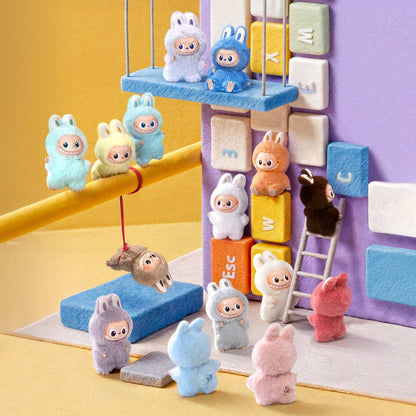 Sealed blind box featuring Ralphie's Funhouse Labubu pin for love, with customizable letter options in stock.