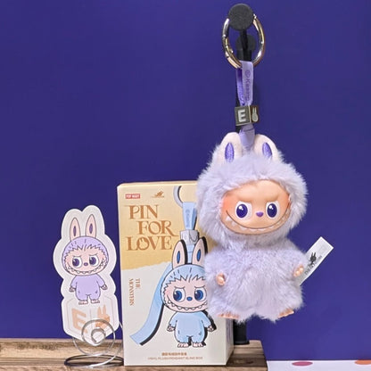 Sealed blind box featuring Ralphie's Funhouse Labubu Pin for Love with customizable letter options in stock.