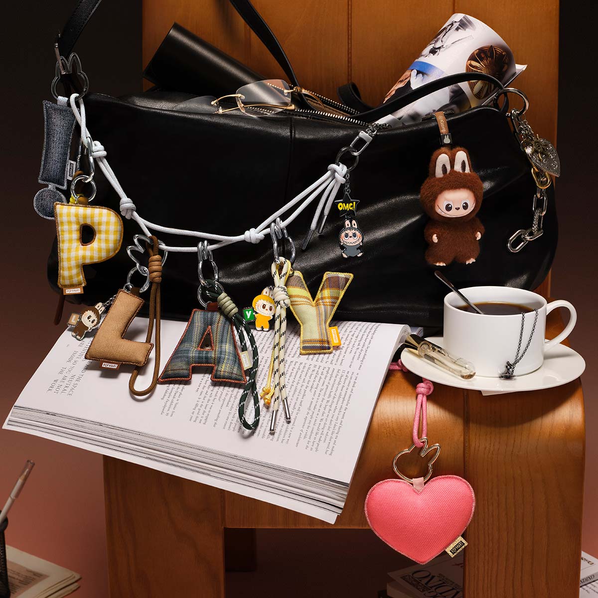 Ralphie's Funhouse Popmart Love Series letter pendant pin in sealed blind box, customizable letter P, in-stock collectible jewelry.