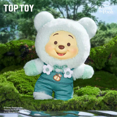 Sealed Winnie the Pooh plush blind box from Disney Candy Series by MINISO, featuring colorful teddy bear character design.