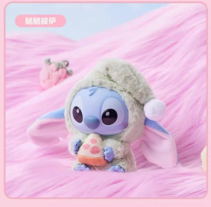 Sealed blind box featuring a Stitch plush keychain from MINISO, depicting Stitch eating before sleep, by Ralphie's Funhouse.