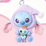 Sealed blind box featuring Ralphie's Funhouse Stitch plush keychain from Miniso, depicting Stitch eating before sleep.